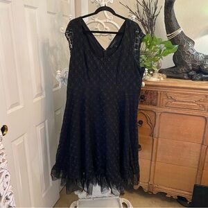 Lane Bryant Black Mini A-line Sleeveless V-neck Cocktail Dress